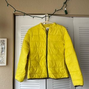 Yellow old navy puffer jacket